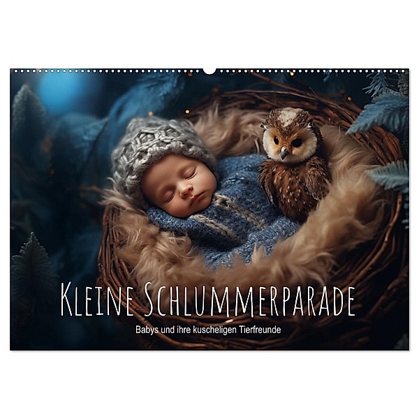 Kleine Schlummerparade: Babys und ihre kuscheligen Tierfreunde (Wandkalender 2025 DIN A2 quer), CALVENDO Monatskalender, Calvendo, artefacti