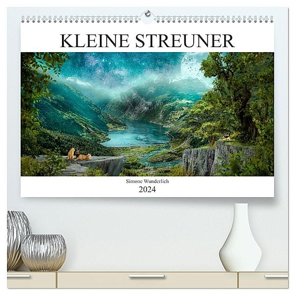 Kleine Streuner (hochwertiger Premium Wandkalender 2024 DIN A2 quer), Kunstdruck in Hochglanz, Simone Wunderlich