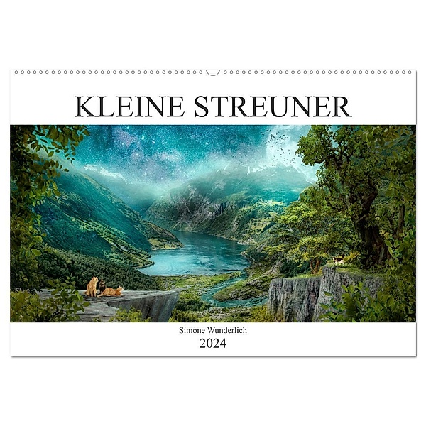 Kleine Streuner (Wandkalender 2024 DIN A2 quer), CALVENDO Monatskalender, Simone Wunderlich