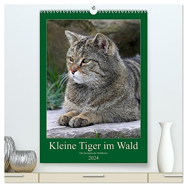 Kleine Tiger im Wald (hochwertiger Premium Wandkalender 2024 DIN A2 hoch), Kunstdruck in Hochglanz, Roland Brack