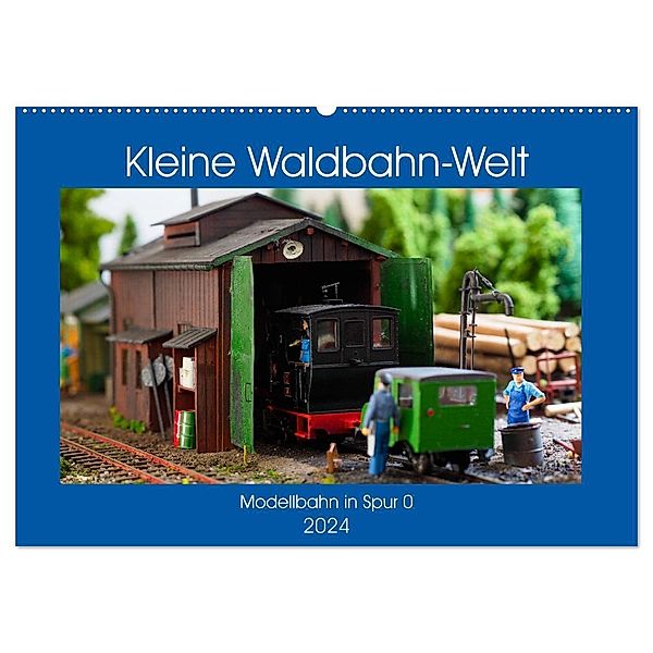 Kleine Waldbahn-Welt - Modellbahn in Spur 0 (Wandkalender 2024 DIN A2 quer), CALVENDO Monatskalender, Anneli Hegerfeld-Reckert