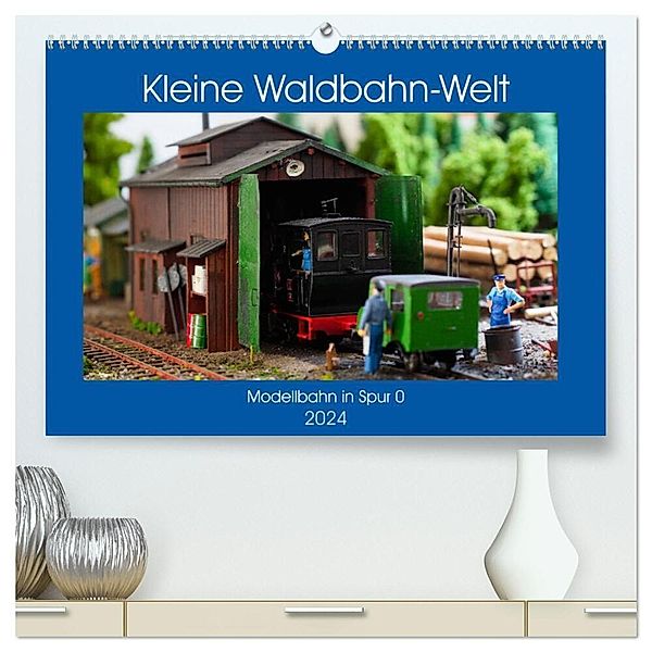 Kleine Waldbahn-Welt - Modellbahn in Spur 0 (hochwertiger Premium Wandkalender 2024 DIN A2 quer), Kunstdruck in Hochglanz, Anneli Hegerfeld-Reckert