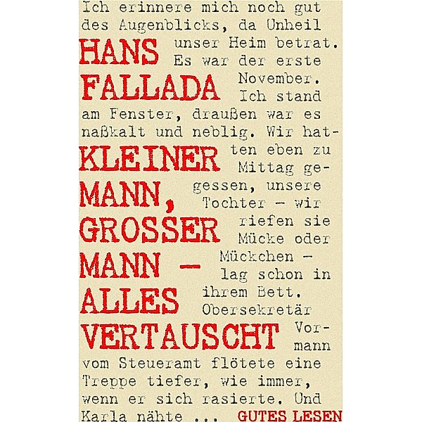 Kleiner Mann, grosser Mann - alles vertauscht, Hans Fallada