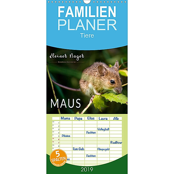 Kleiner Nager - Maus - Familienplaner hoch (Wandkalender 2019 , 21 cm x 45 cm, hoch), Peter Roder