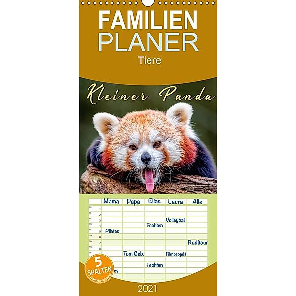 Kleiner Panda - Familienplaner hoch (Wandkalender 2021 , 21 cm x 45 cm, hoch), Peter Roder