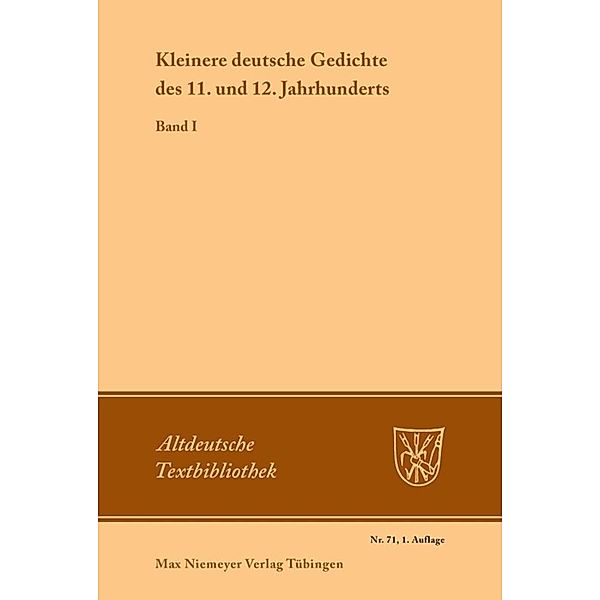 Kleinere deutsche Gedichte des 11. und 12. Jahrhunderts, Albert Waag