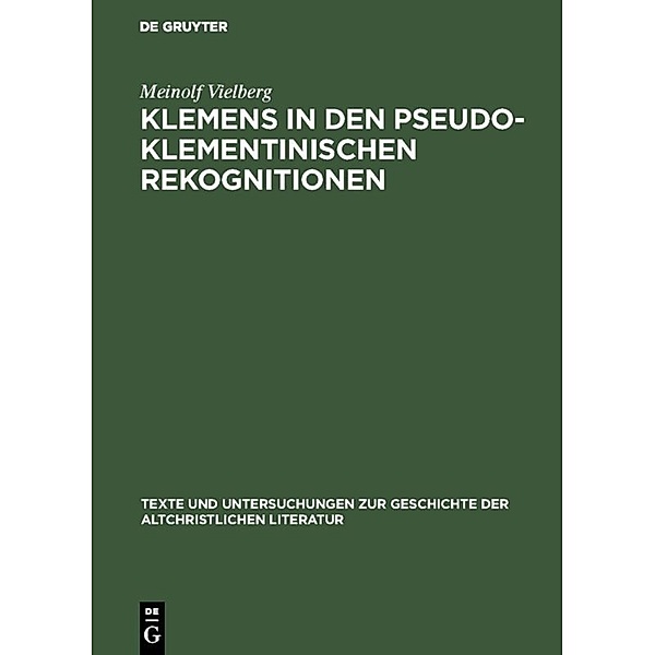 Klemens in den pseudoklementinischen Rekognitionen, Meinolf Vielberg