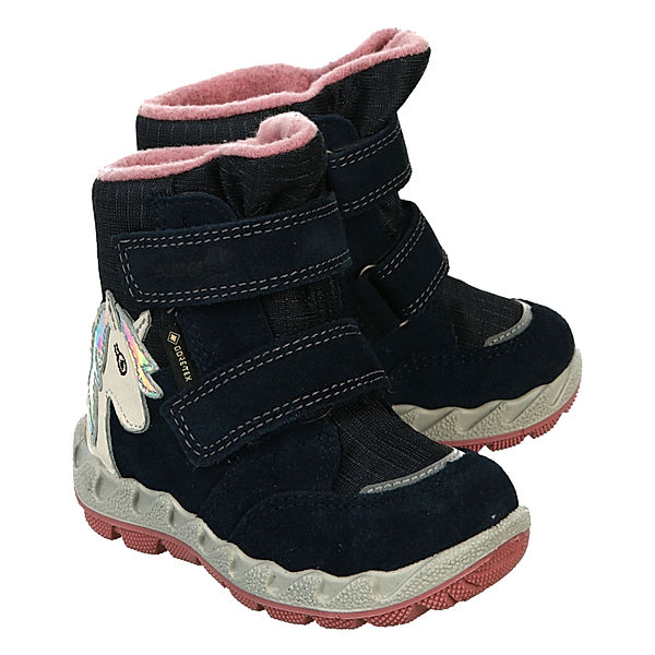 Superfit Klett-Booties ICEBIRD - PFERD in blau/rosa