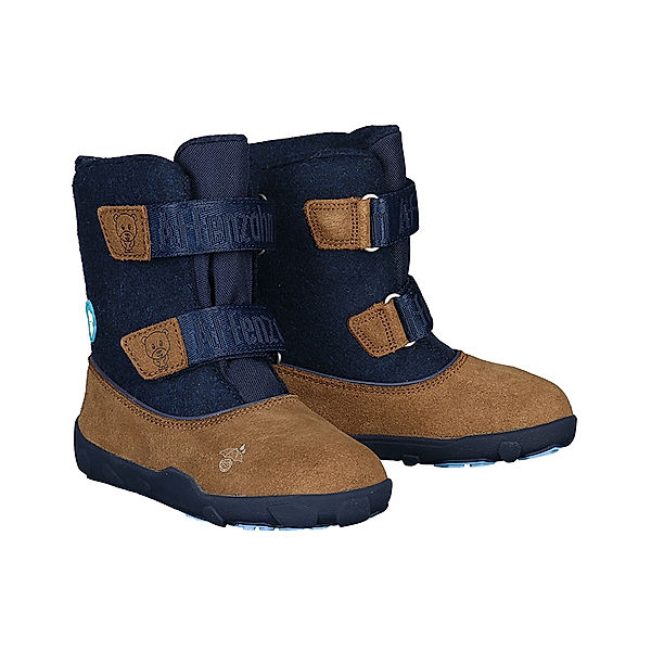 Affenzahn Klett-Boots BÄR gefüttert in braun/blau