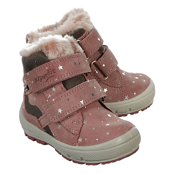Superfit Klett-Boots GROOVY - STARS in rosa/grau