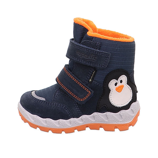 Superfit Klett-Boots ICEBIRD – PINGUIN gefüttert in blau/orange