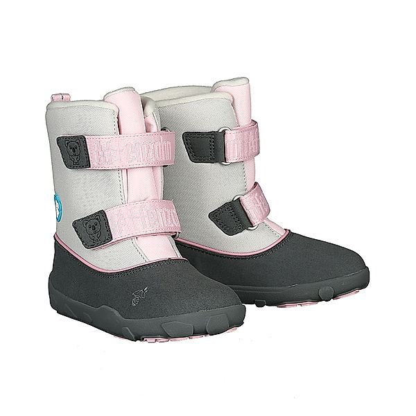 Affenzahn Klett-Boots KOALA gefüttert in grau/rosa