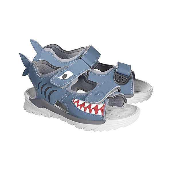 PEPINO Klett-Sandale SHARK in grau/pavone