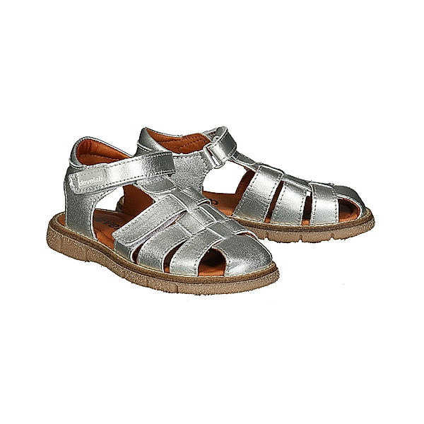 Develab Klett-Sandalen LAGERTHA in silber metallic