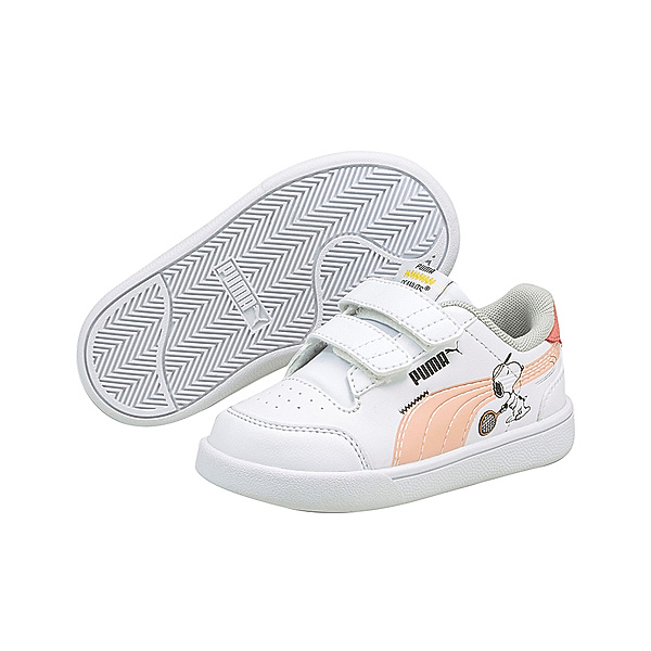 Puma Klett-Sneaker PEANUTS SHUFFLE V INF in weiß/apricot