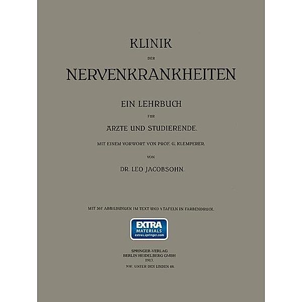 Klinik der Nervenkrankheiten, Leo Jacobsohn, Georg Klemperer