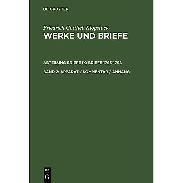 Klopstock Werke und Briefe Bd. 2  -  Apparat / Kommentar / Anhang, Friedrich Gottlieb Klopstock