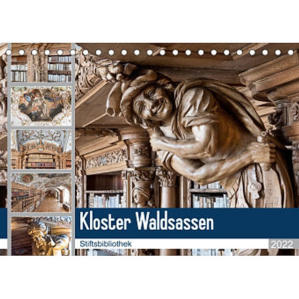 Kloster Waldsassen Stiftsbibliothek (Tischkalender 2022 DIN A5 quer), Bodo Schmidt
