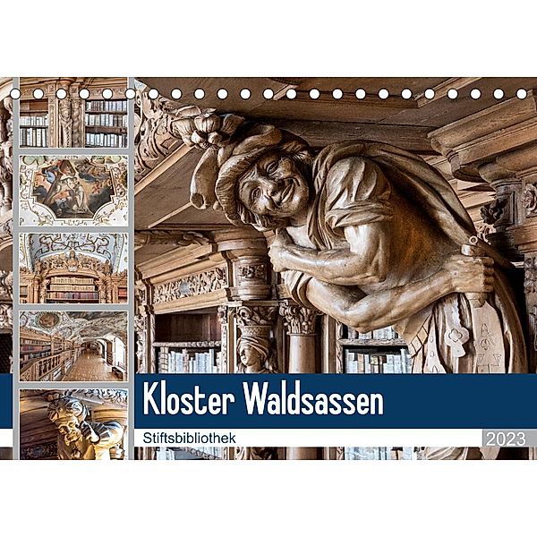 Kloster Waldsassen Stiftsbibliothek (Tischkalender 2023 DIN A5 quer), Bodo Schmidt