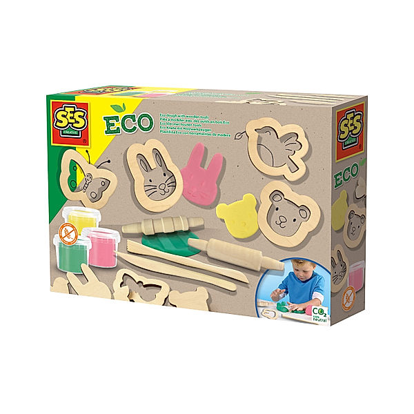 SES Creative Knet-Set ECO - TIERE mit Holzwerkzeugen