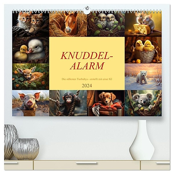 Knuddel-Alarm (hochwertiger Premium Wandkalender 2024 DIN A2 quer), Kunstdruck in Hochglanz, Cathrin Illgen