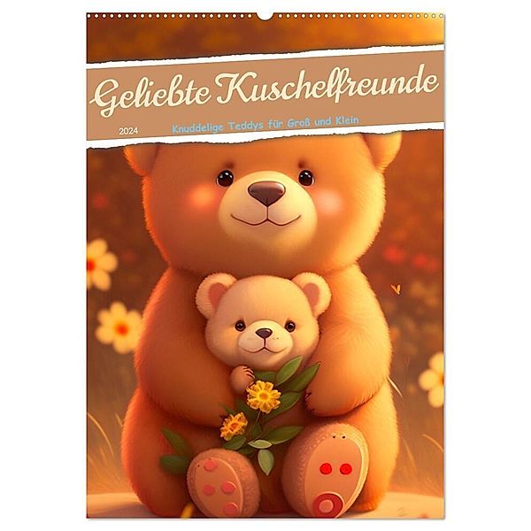 Knuddelige Kuschelfreunde (Wandkalender 2024 DIN A2 hoch), CALVENDO Monatskalender, franky58