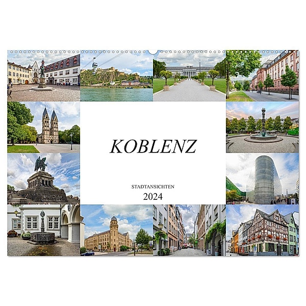 Koblenz Stadtansichten (Wandkalender 2024 DIN A2 quer), CALVENDO Monatskalender, Dirk Meutzner
