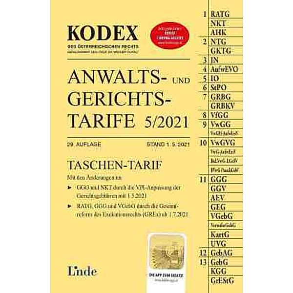 KODEX Anwalts- und Gerichtstarife 5/2021, Dietmar Dokalik