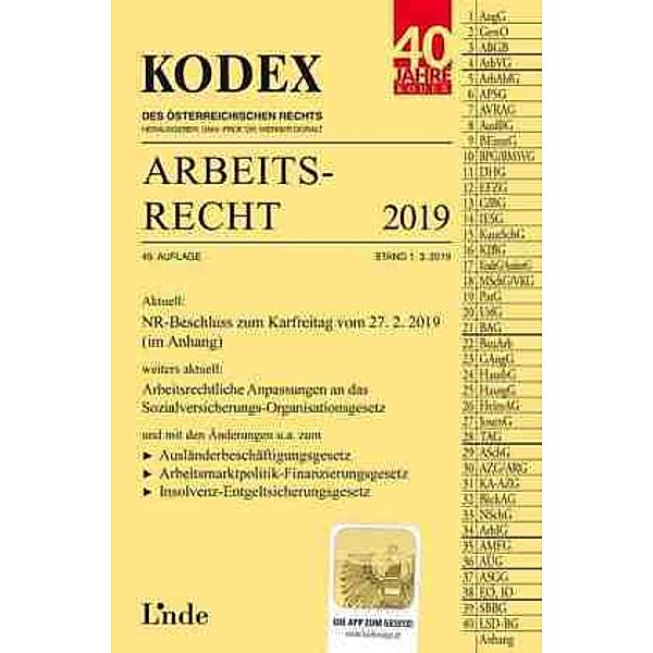 KODEX Arbeitsrecht 2019 (f. Österreich), Edda Stech, Gerda Ercher-Lederer