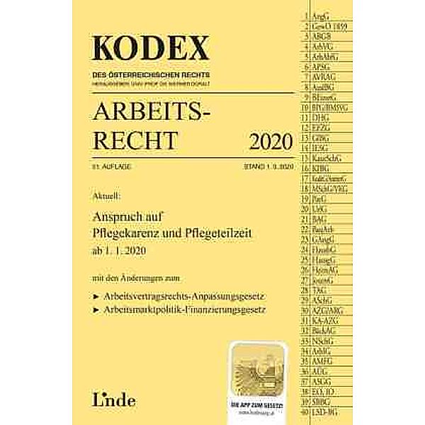 KODEX Arbeitsrecht 2020 (f. Österreich), Edda Stech, Gerda Ercher-Lederer