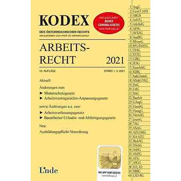 KODEX Arbeitsrecht 2021, Edda Stech, Gerda Ercher-Lederer