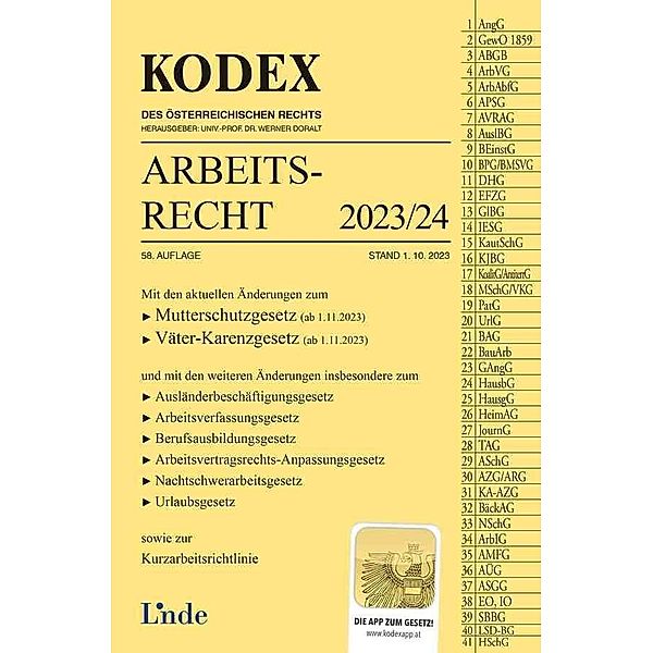 KODEX Arbeitsrecht 2023/24, Edda Stech, Gerda Ercher-Lederer