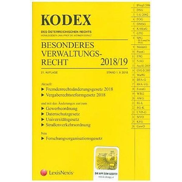 KODEX Besonderes Verwaltungsrecht 2018/19