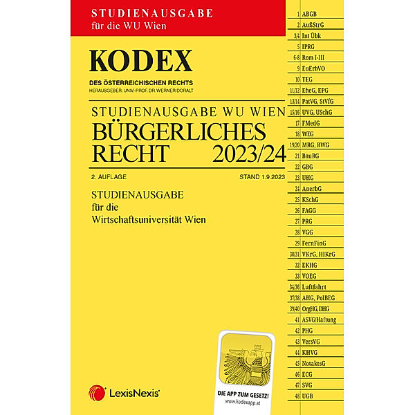 KODEX Bürgerliches Recht für die WU 2023/24 - inkl. App