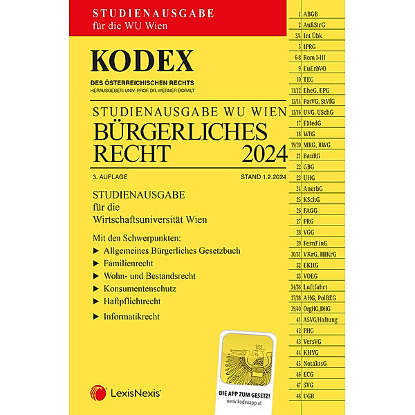 KODEX Bürgerliches Recht für die WU 2024 - inkl. App