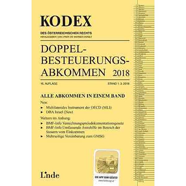 KODEX Doppelbesteuerungsabkommen 2018 (f. Österreich), Judith Herdin-Winter, Sabine Schmidjell-Dommes