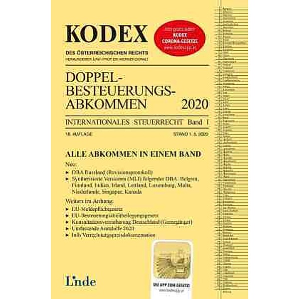 KODEX Doppelbesteuerungsabkommen 2020, Judith Herdin-Winter, Sabine Schmidjell-Dommes