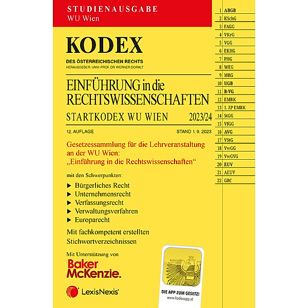 KODEX Einführung in die Rechtswissenschaften 2023/24 - inkl. App
