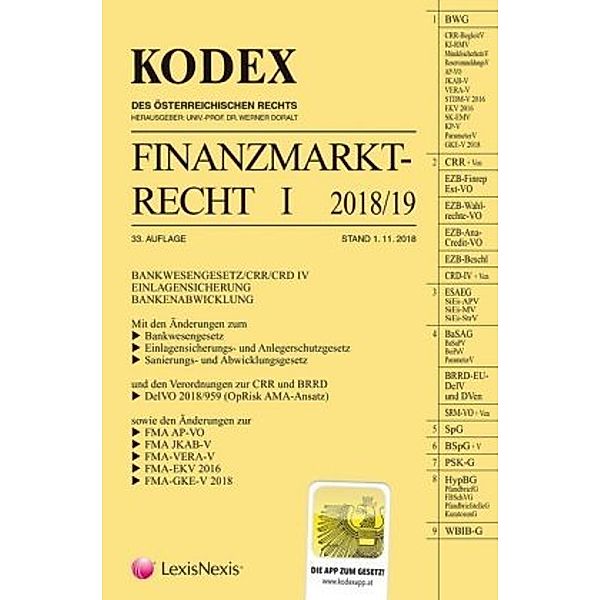 KODEX Finanzmarktrecht Band I 2018/19