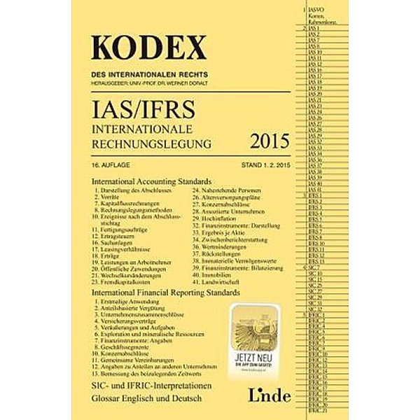 KODEX IAS/IFRS Internationale Rechnungslegung 2015, Alfred Wagenhofer