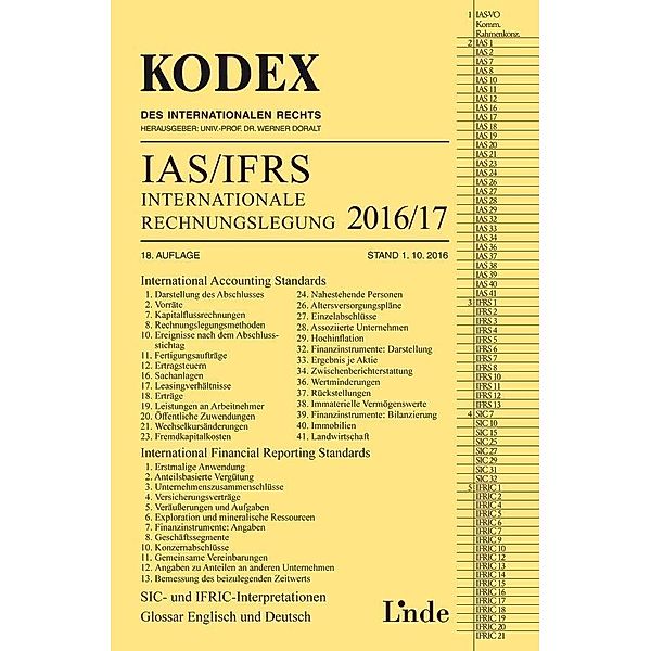 KODEX Internationale Rechnungslegung IAS/IFRS 2016/17, Alfred Wagenhofer