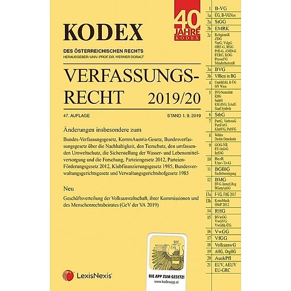 Kodex / KODEX Verfassungsrecht 2019/20