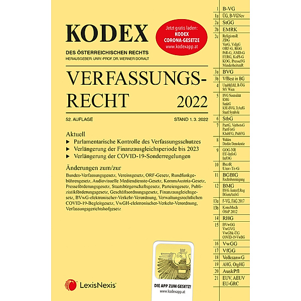 Kodex / KODEX Verfassungsrecht 2022 - inkl. App