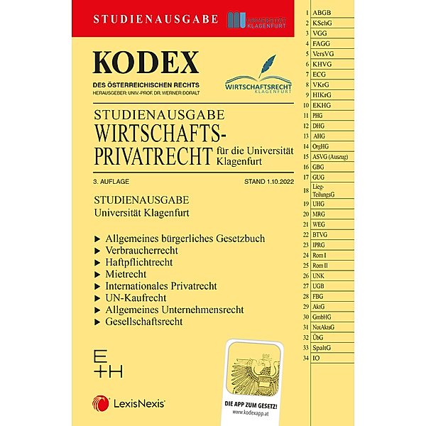 Kodex / KODEX Wirtschaftsprivatrecht Klagenfurt 2022 - inkl. App