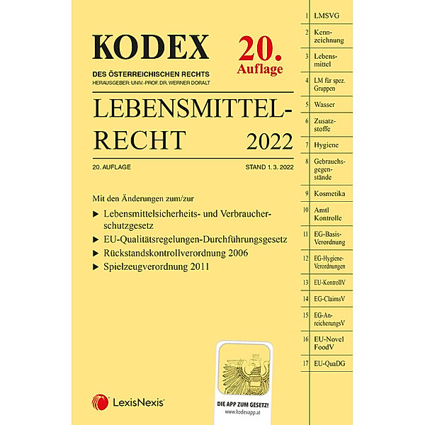 KODEX Lebensmittelrecht 2022 - inkl. App