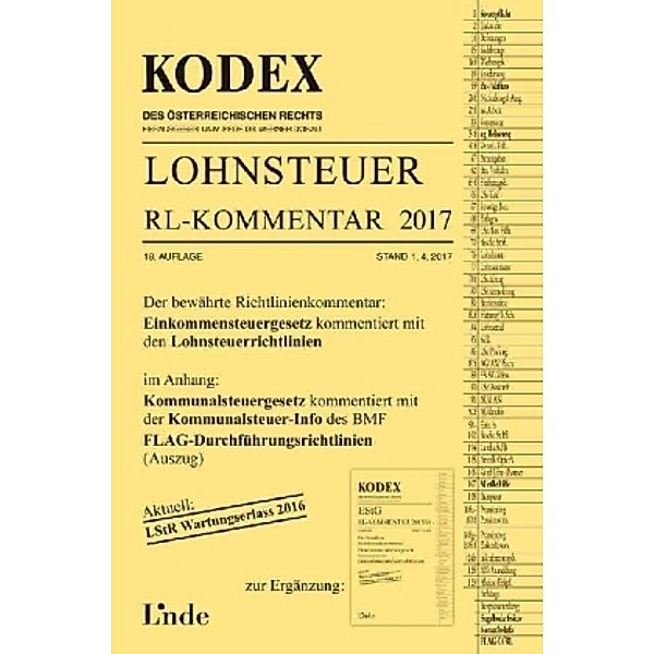 KODEX Lohnsteuer Richtlinien-Kommentar 2017 (f. Österreich), Josef Hofbauer