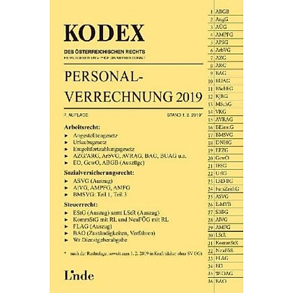 KODEX Personalverrechnung 2019 (f. Österreich), Josef Hofbauer