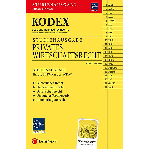 Kodex Privates Wirtschaftsrecht für die FHWien der WKW - inkl. App