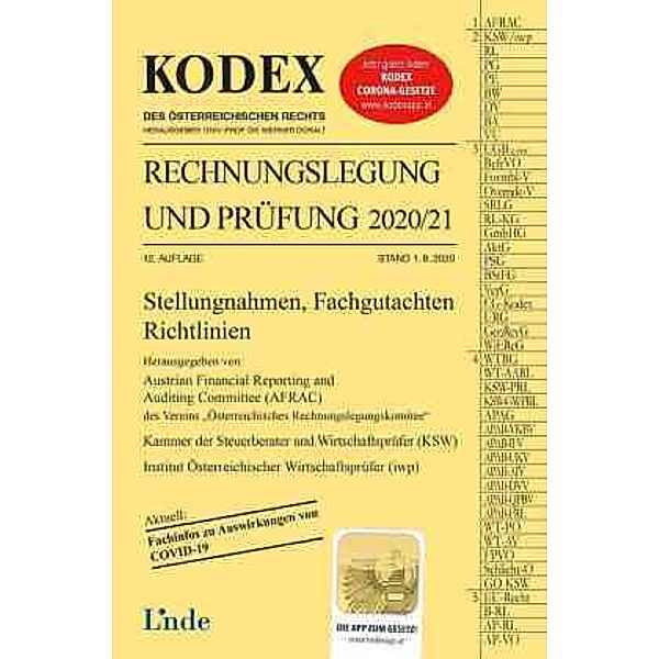 KODEX Rechnungslegung und Prüfung 2020/21, Werner Gedlicka, Markus Knotek, Katharina Bakel-Auer