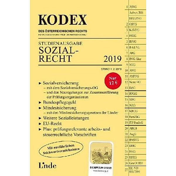 KODEX Sozialrecht 2019, Studienausgabe (f. Österreich), Elisabeth Brameshuber